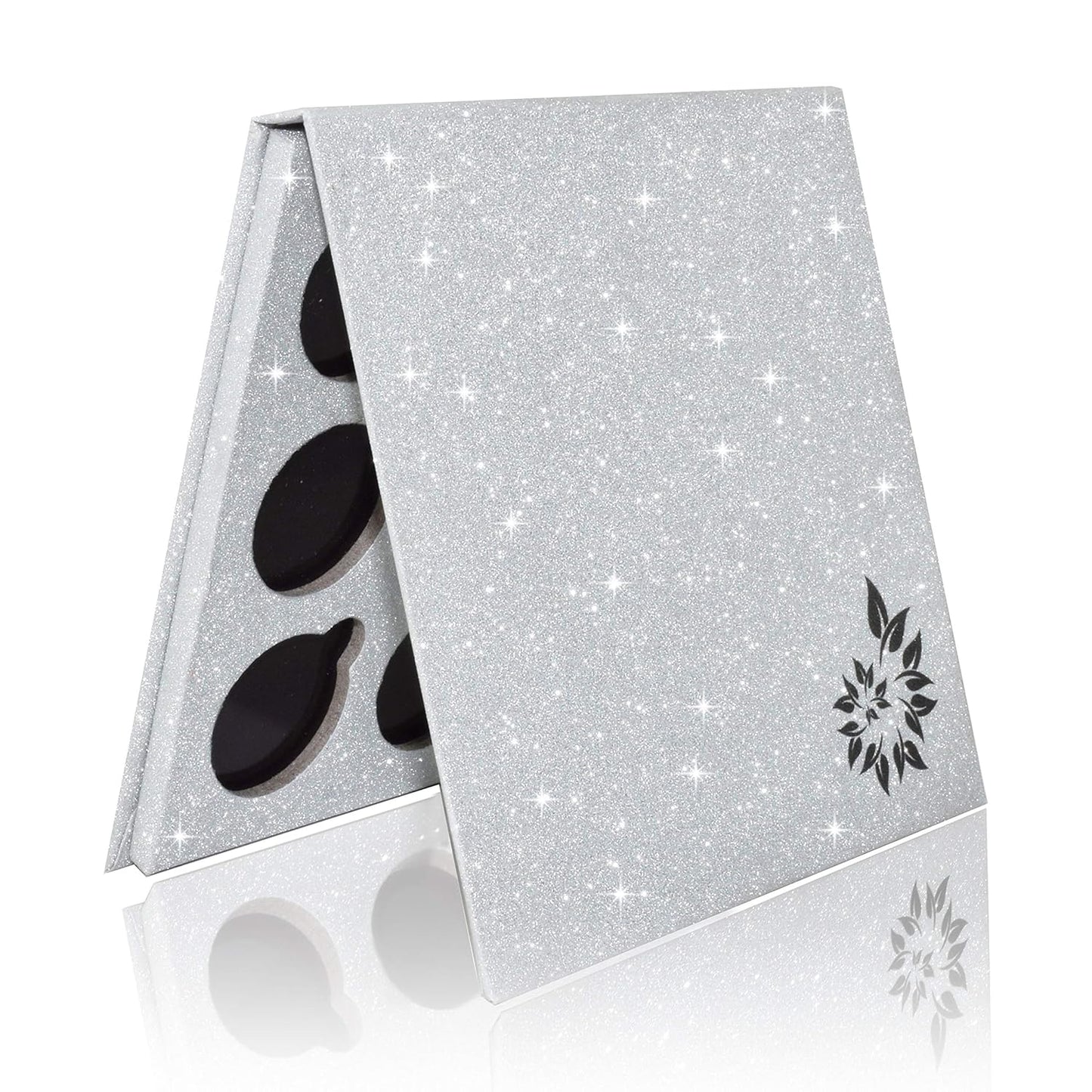 Glitter Mirror Empty Magnetic Reusable Eyeshadow Makeup Palette Case with Cover