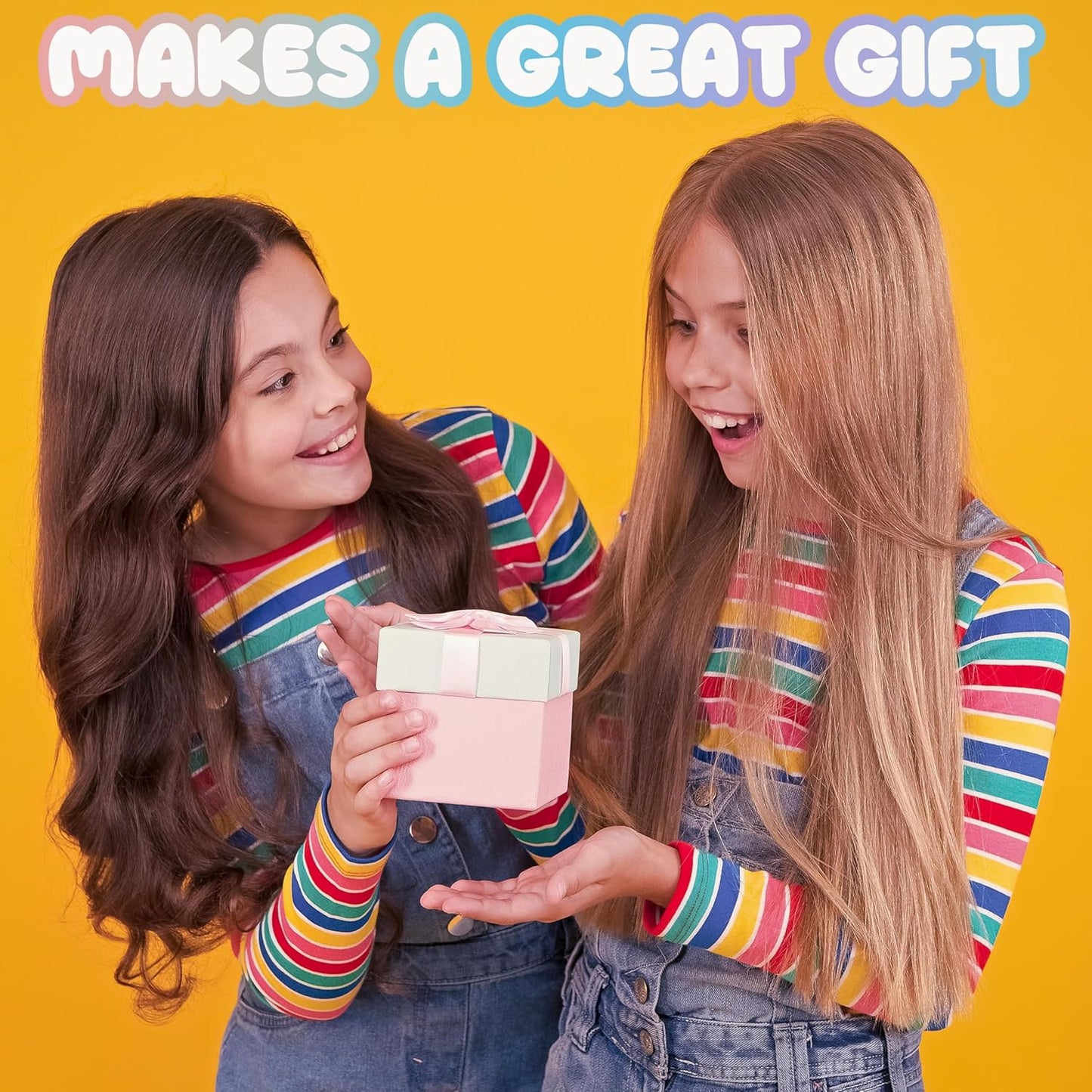 Expressions 5pc Rainbow Rhinestones Cosmetics Lip Kit For Kids w/Lip Glosses, Lip Balms & Tin Box Storage Case Magical Lip Set,Washable + Non Toxic