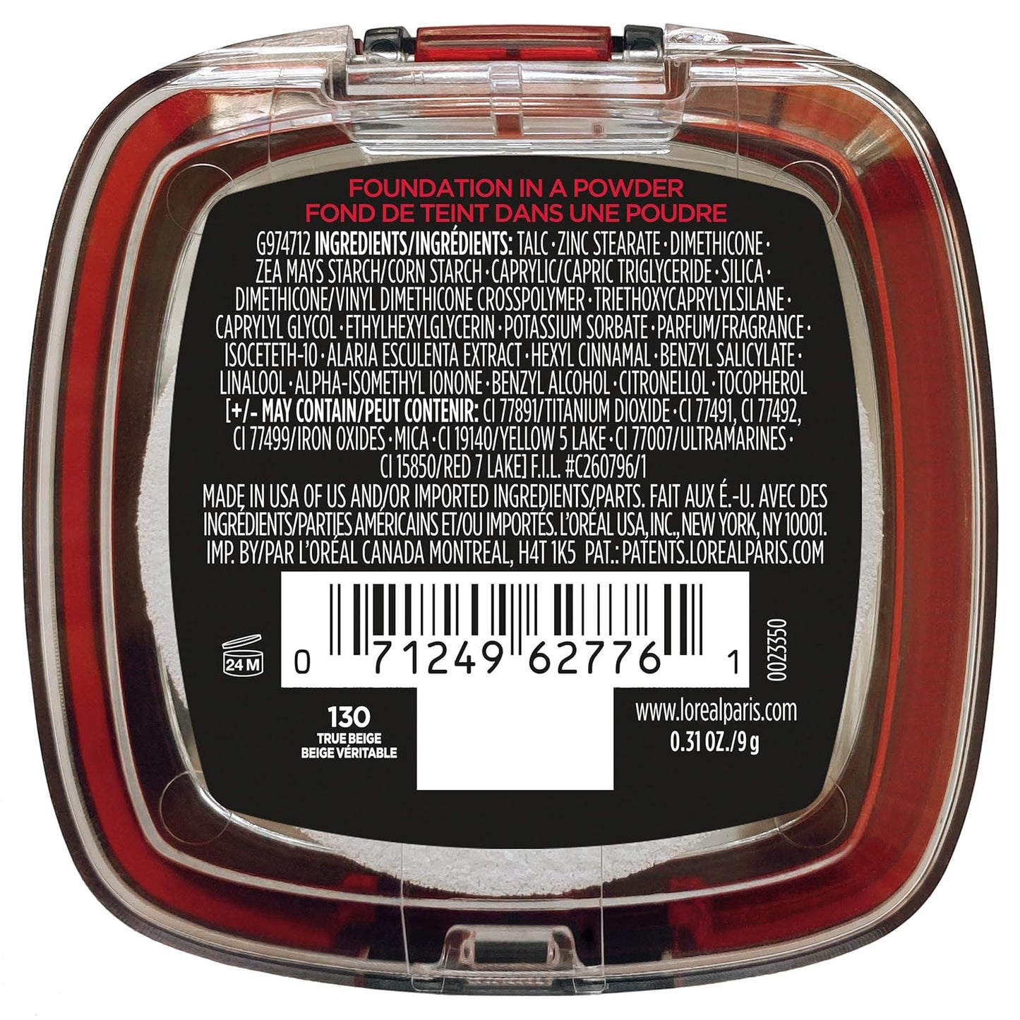 L'Oreal Paris Makeup Infallible Fresh Wear Foundation in a Powder, Up to 24H Wear, Waterproof, True Beige, 0.31 oz.