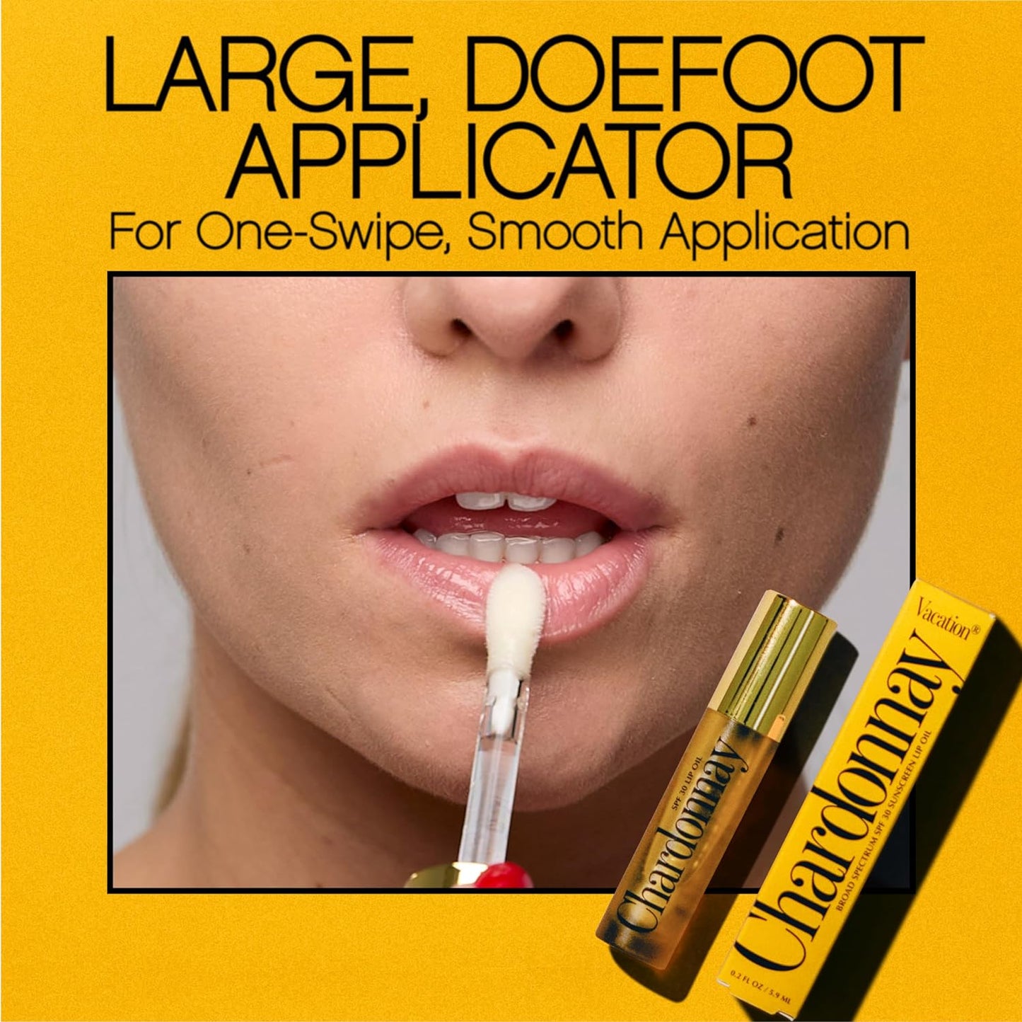 Vacation Chardonnay Lip Oil SPF 30, Sunscreen for Lips, Hydrating Lip Oil, Caramel Vanilla Flavored Lip Gloss, Clear Plumper, Non-Sticky Lip Balm with SPF 30, Vegan, 0.2 Fl. Oz.