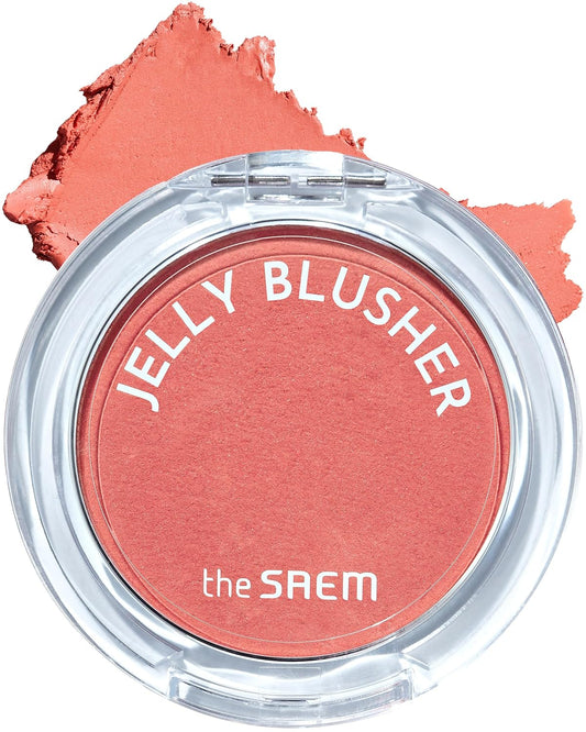 THESAEM Jelly Blusher CR01 Peach Crush - Velvety Finish Soft Jelly Powder Cheek - Easy Blending Formula- Lightweight, Smooth, Natural Buildable Blusher