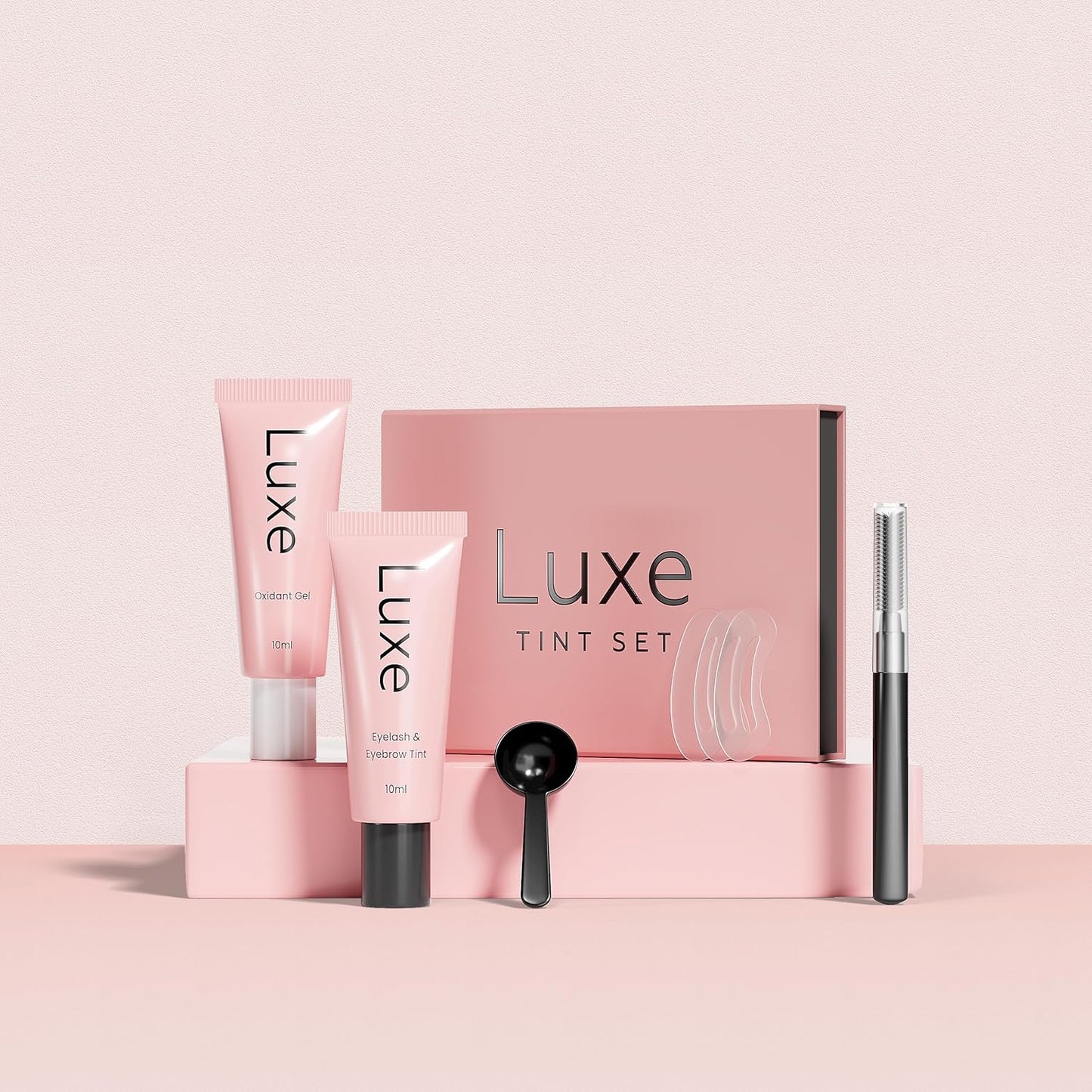 Luxe Cosmetics- Black Color Set for Lashes and Brows - Long Lasting Temporary Color (Up to 4 Weeks) - Vegan & Cruelty-Free - for Salon & Home Use