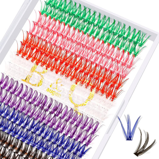 B&Q Lash Clusters Colored DIY Eyelash Extensions 280 Clusters Lashes 40D-D-16mm 7 Color Mix Volume Eyelash Clusters Wispy Individual Cluster DIY at Home(7MIX,40D-D-16mm)