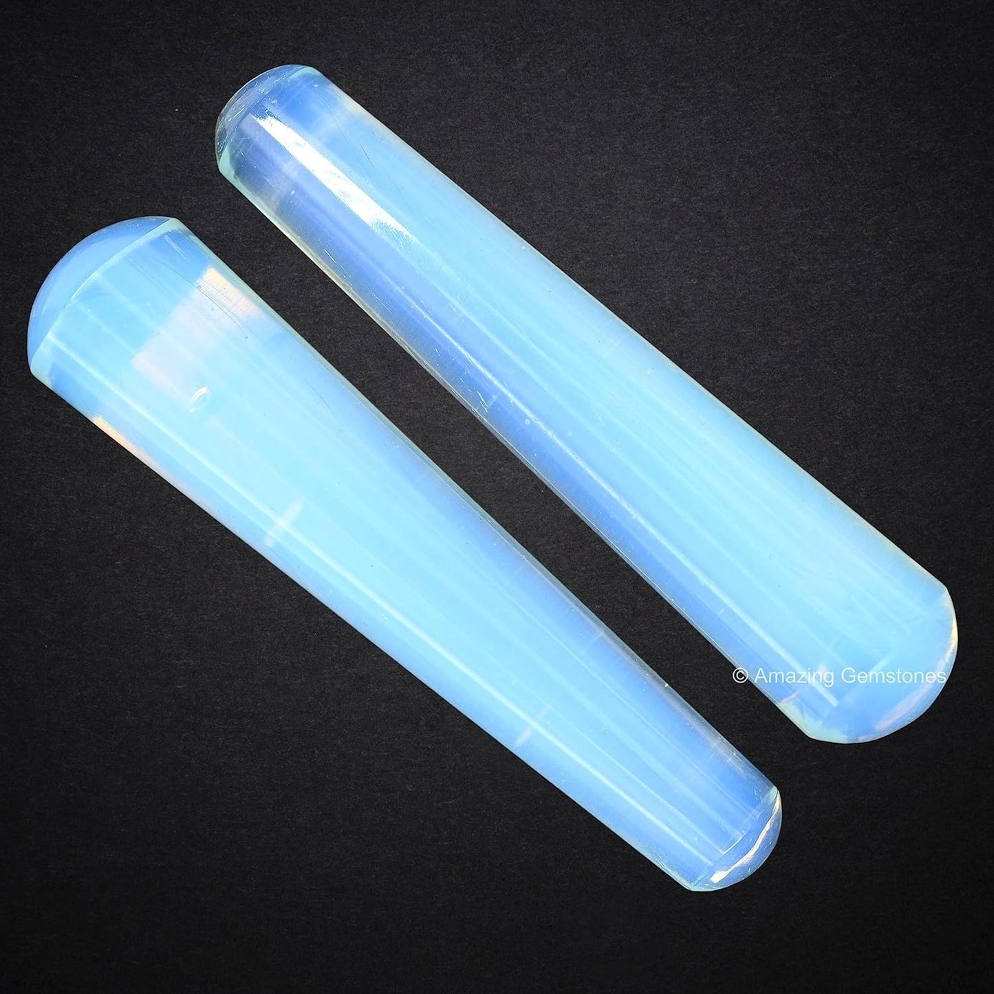 Amazing Gemstone Opalite Crystal Wand Massage Stick - Pelvic Wand Gua Sha for Adults - Crystals and Healing Stones Massage Wands for Adults Gifts (Smooth)