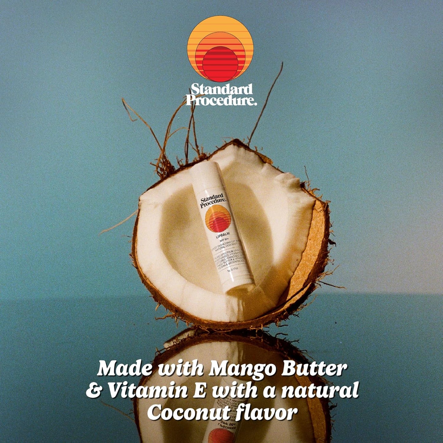 Standard Procedure. Lip Balm SPF 50+, Hydrating Lip Moisturizer For Dry & Cracked Lips, Waterproof, Mango Butter & Vitamin E, 0.17 oz