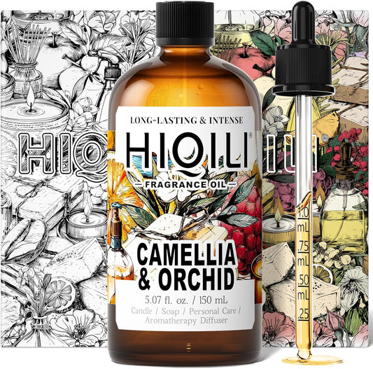 HIQILI Camellia and Orchid Fragrance Oil for Candle, Soap and Perfume Making, Add to Shampoo & Body Lotion, Floral Scents- 5.07 Fl Oz
