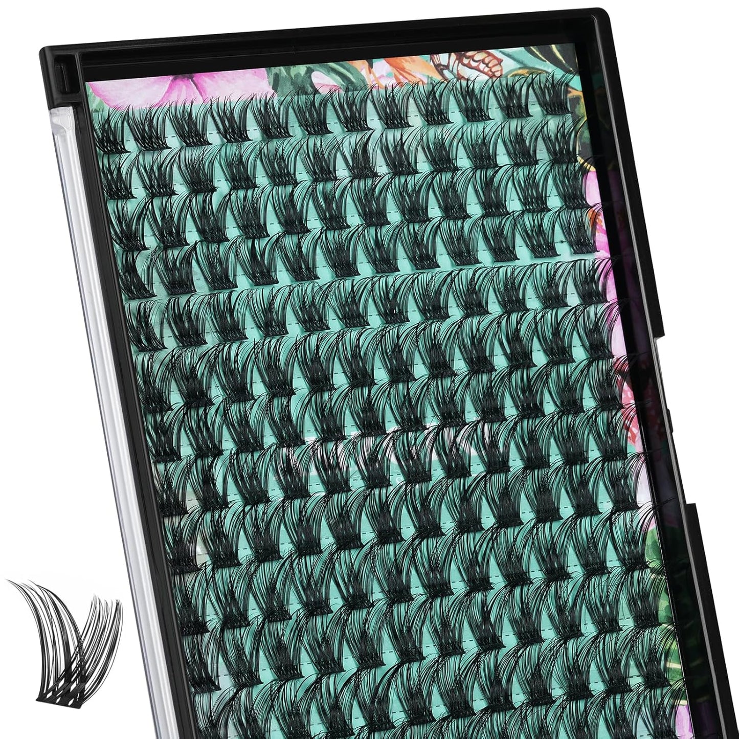 Lash Clusters Wet Look 168Pcs Eyelash Cluster Ultra-Thin Lash Band Eyelashes Extensions Spiky Anime Wide Span Lashes(Hollyhock,C-Mix10-18mm)