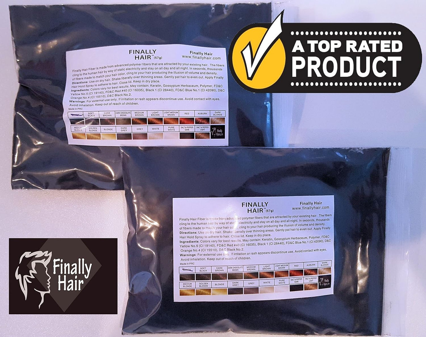 New Hair Building Fibers 100+14=114 Grams. Highest Grade Refill That You Can Use for Your Bottles From Competitors Like Toppik, Xfusion, Strand, Kerafiber (Grey & Pepper Dark)