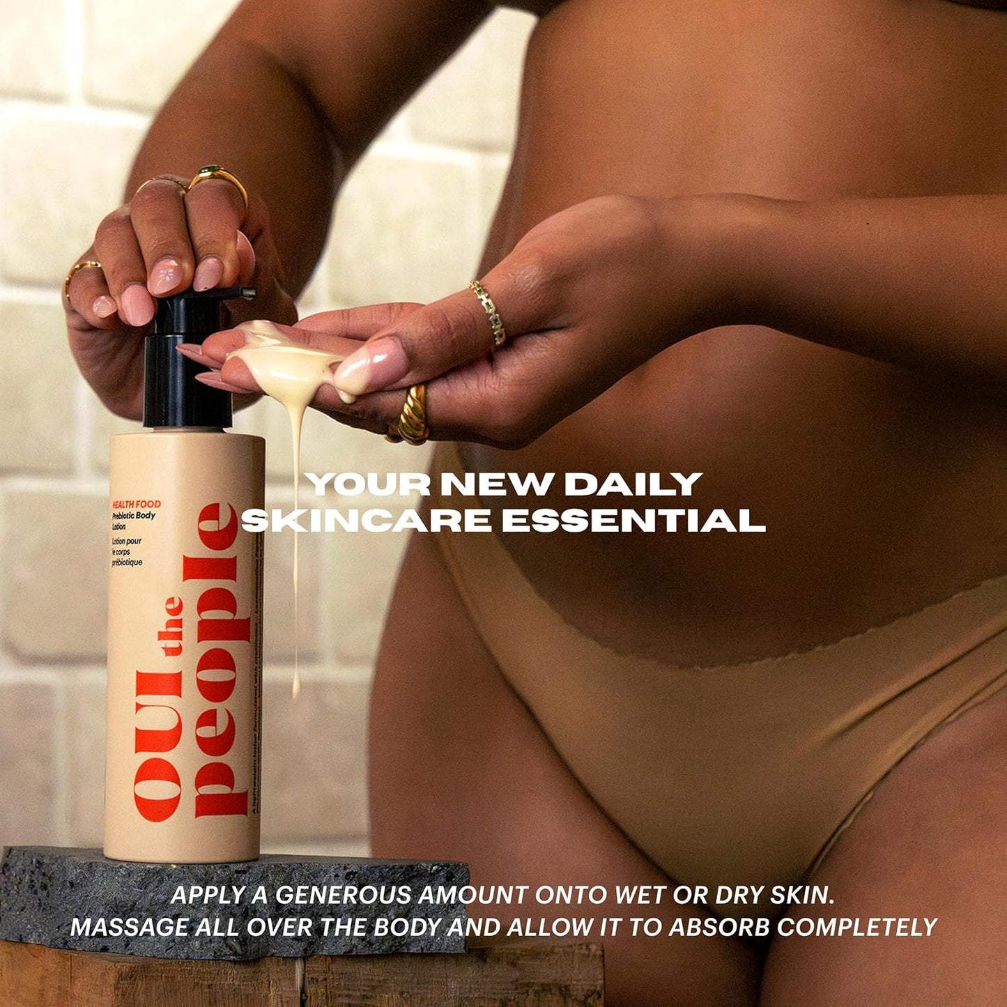 OUI the People HEALTH FOOD Prebiotic Lotion, Lightweight, Deep Hydration with Prebiotics for Balanced Skin Microbiome, Body and Face Moisturizer, Daily Facial Moisturizer, 8.4 oz