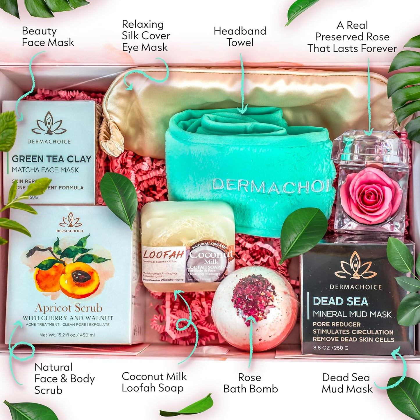 Skin Repair Spa Gift Set - 8 Piece Skin Care Products for Women, Beauty & Personal Care - Full Size Skincare Set Spa Gift Basket, Infused with Minerals & Vitamins - Gift Box Spa Kit