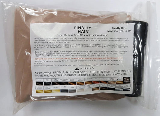 Hair Loss Concealer Fibers 200 Grams 7 Oz. With Bottle By Finally Hair 50g*4 (Sandy Blonde)