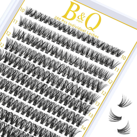 B&Qaugen Lash Clusters 40D-C-10-18MIX Individual Lashes 280 Clusters False Eyelash 40D 40D 50D Lash Clusters Extensions Individual Lashes Cluster DIY Eyelash Extensions at Home (40D-C,10-18MIX)