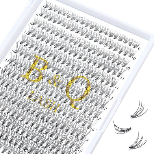 B&Qaugen Lash Clusters 10D-C-9-16MIX LASH Individual Lashes 280 Clusters False Eyelash 10D 20D Lash Clusters Extensions Individual Lashes Cluster DIY Eyelash Extensions (10D-C-9-16MIX)