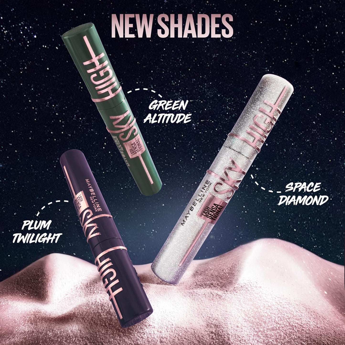 Maybelline Lash Sensational Sky High Washable Mascara Makeup, Volumizing, Lengthening, Defining, Curling, Multiplying, Buildable Formula, Cosmic Black, 1 Count