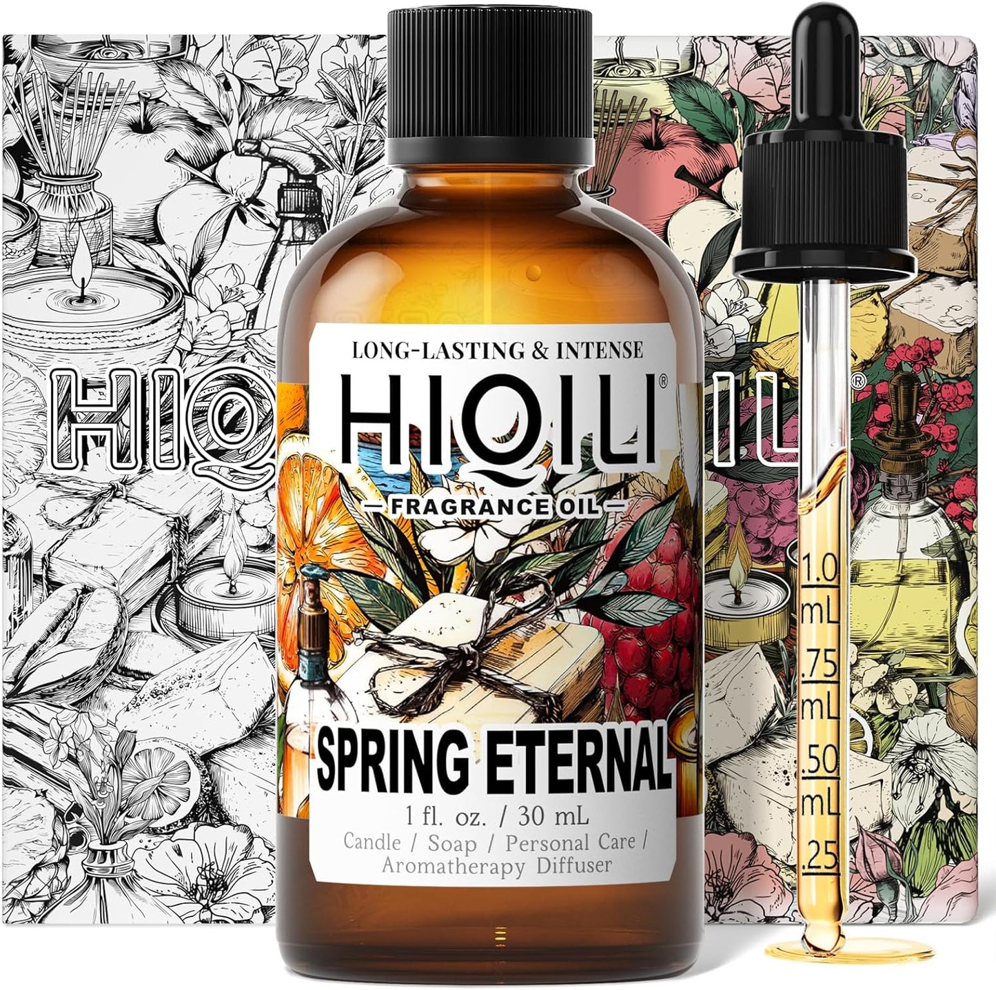 HIQILI Spring Eternal Fragrance Oil for Candle & Soap Making, Inspired by Gtal L.Chevre-feuille, Add to Air Freshener Spray, Essential Oil Diffuser, Honeysuckle - 1 Fl Oz