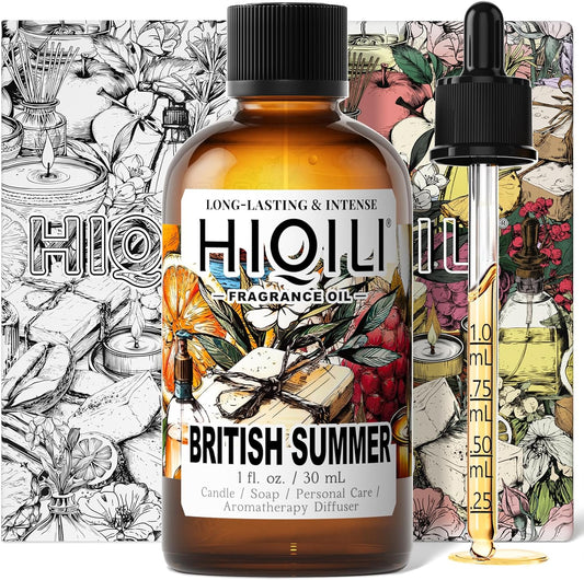 HIQILI British Summer Fragrance Oil for Diffuser, Inspired by Bvr.Berry Women Brit-Sumr, Candle & Soap Making, Bath Bombs - Fresh Sweet Notes, Long-Lasting Aroma - 1 Fl Oz